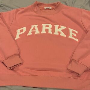 Parke Pink and White Valentines Mockneck